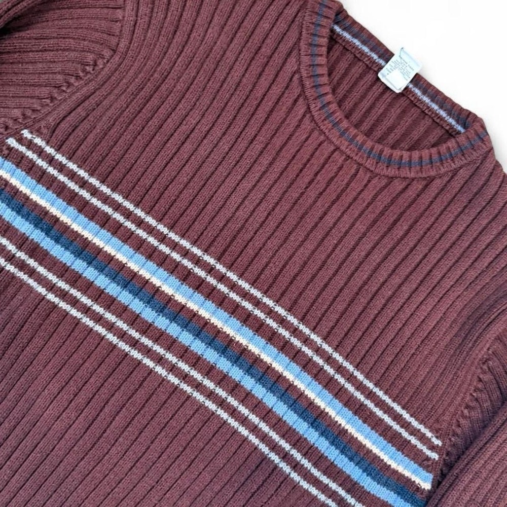 Vintage Gap Long Sleeve Ribbed Striped Knit Sweatshirt Adult Size XL Preppy Y2K